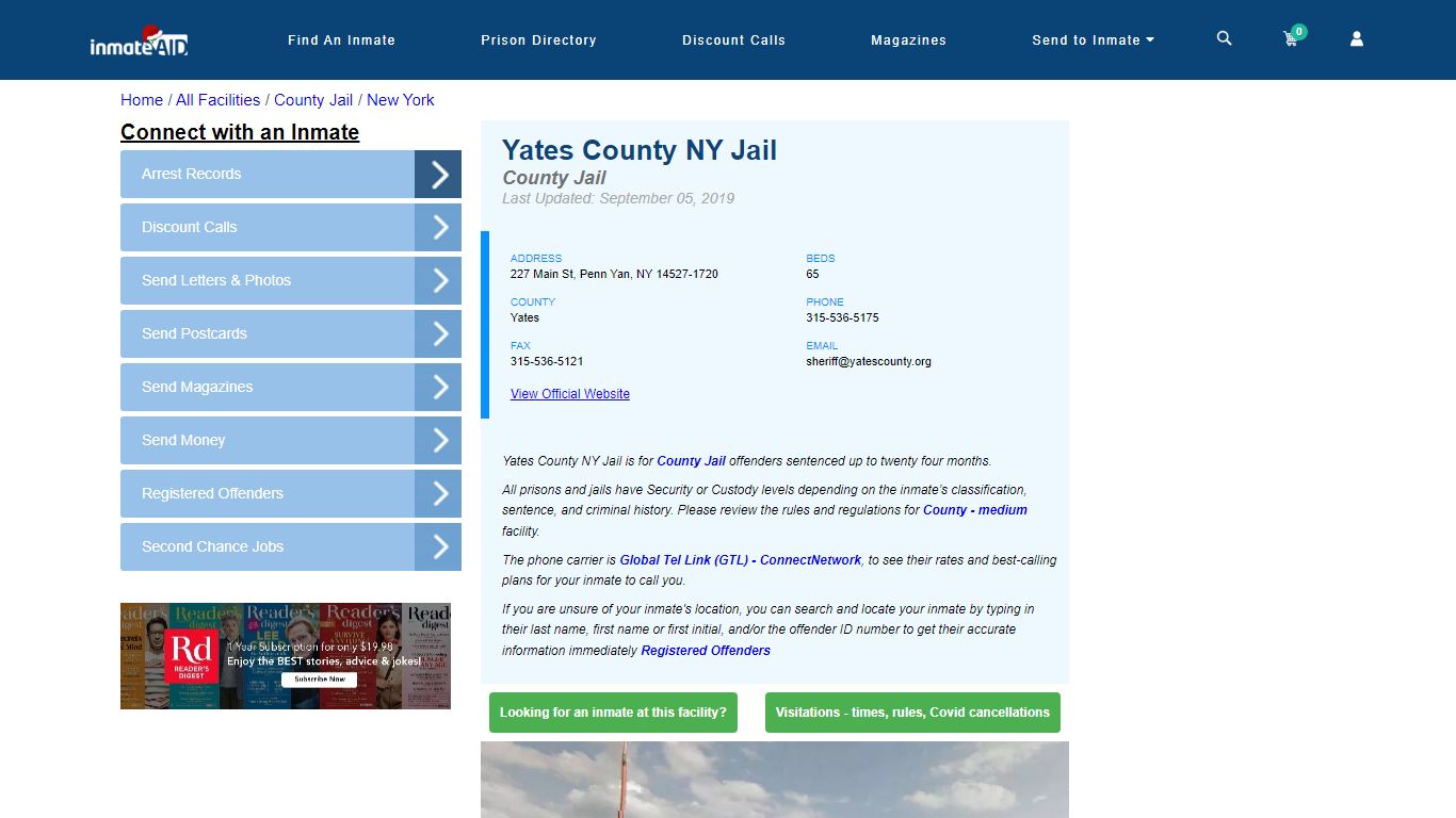 Yates County NY Jail - Inmate Locator - Penn Yan, NY